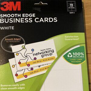 NEW IN PACKAGE!  3M Smooth Edge White Business Cards S211-1 - 400 Cards